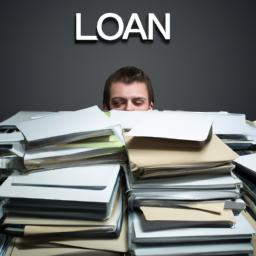 A student struggles to manage the overwhelming paperwork of student loans