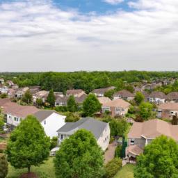 A panoramic view of a suburban neighborhood in NJ.