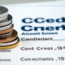 Coins representing financial decisions placed on a credit report, highlighting the relationship between credit scores and bank account eligibility.