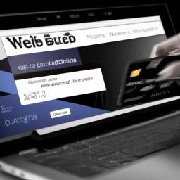 A user making a seamless credit card transaction on Webull using their laptop.